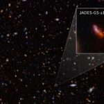 Immagine nell’infrarosso della galassia Jades-Gs-z14-0 scattata dalla Near-Infrared Camera a bordo del Jwst. Crediti: Nasa, Esa, Csa, STScl